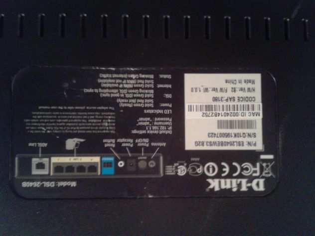 D-Link DSL-2640B Modem Router Wireless G ADSL2