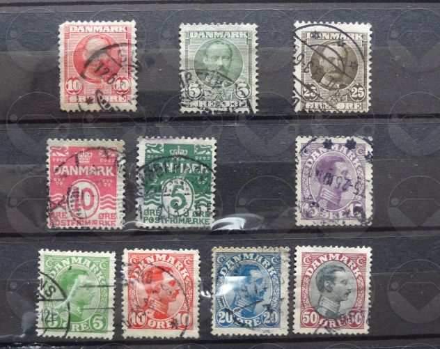 DANIMARCA 1884-1977 Lotto di 45 francobolli