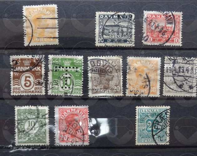 DANIMARCA 1884-1977 Lotto di 45 francobolli
