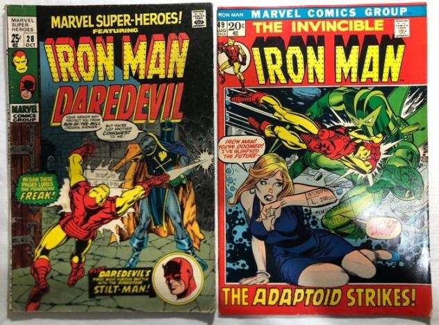 Daredevil, Invincible Iron Man, Iron Man, Marvel Super Heroes 28 e 49 - The Stiltman Cometh - The Adaptoid Stikes - Spillato - Prima edizione - (197