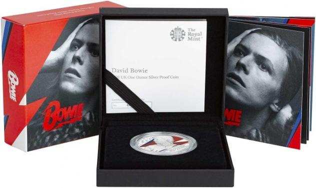 David Bowie - One Ounce Silver Proof Colour Coin - The Royal Mint - Limited Edition - 18688000 - Articolo memorabilia merce ufficiale - 20202020