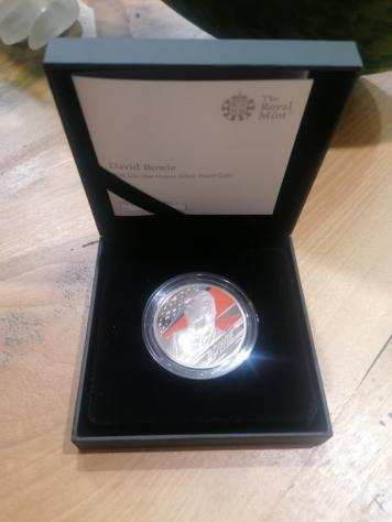 David Bowie - One Ounce Silver Proof Colour Coin - The Royal Mint - Limited Edition - 18688000 - Articolo memorabilia merce ufficiale - 20202020