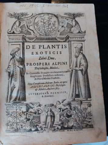 De plantis exoticis libri duo Prosperi Alpini 1629