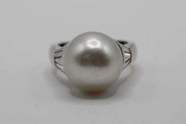 DeAmbrogio - Anello - 18 carati Oro bianco - 0.53 tw. Diamante (Naturale) - Perla