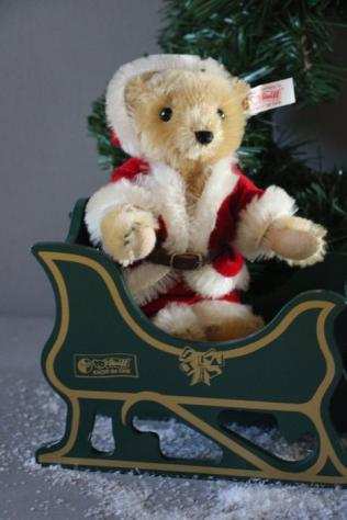 Decorazione natalizia Steiff Teddybeer met arreslee, getrokken door rendier, EAN 670565 (3) - mohair, legno