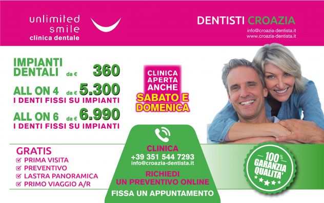 DENTISTI CROAZIA - VIAGGI ORGANIZZATI - CLINICA DENTALE UNLIMITED SMILE