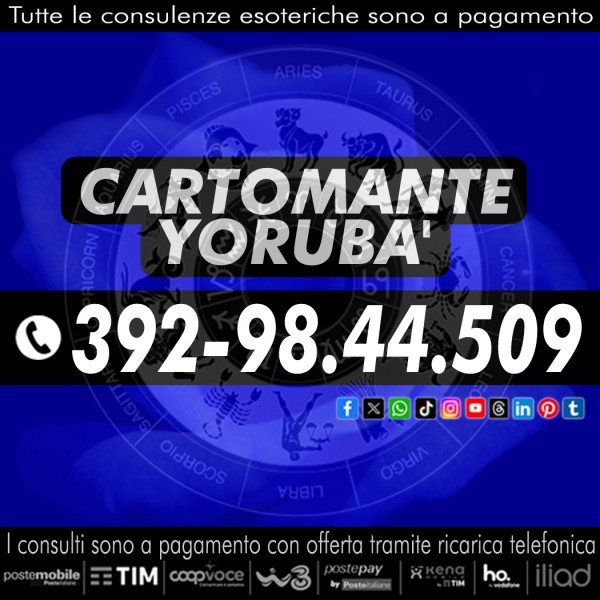 La serenità esiste per tutti! Contattami e la troveremo insieme! il Cartomante Yorubà