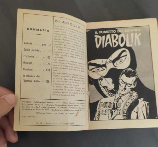 Diabolik n. 18 ndash Delitto Perfetto - PRIMA SERIE (1964)
