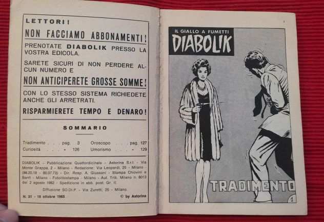 Diabolik n. 21 TRADIMENTO ndash Seconda Serie 1965