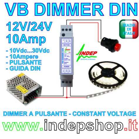 Dimmer 12V  24V a pulsante per strisce led - made in Italy