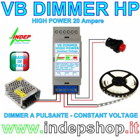 Dimmer a pulsante per strisce led - 1224V 20A 480W - Made in Italy