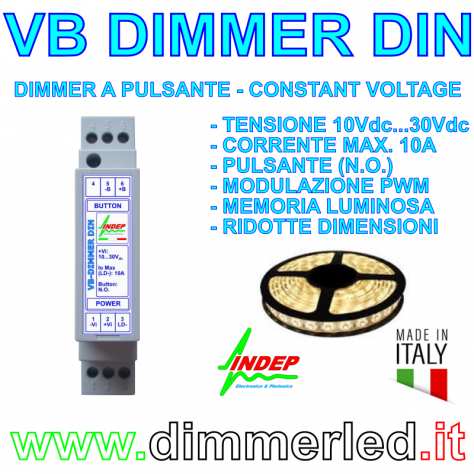 Dimmer a pulsante per Strisce led - 12V24V 10A - Made in Italy