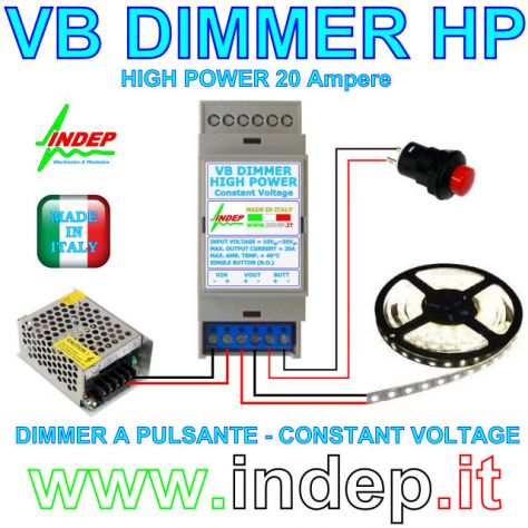 Dimmer a pulsante per strisce led (480W) - made in Italy