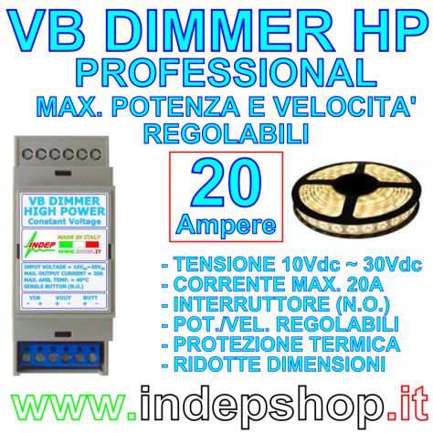 Dimmer Led a pulsante 20A 480W Professionale Made in Italy