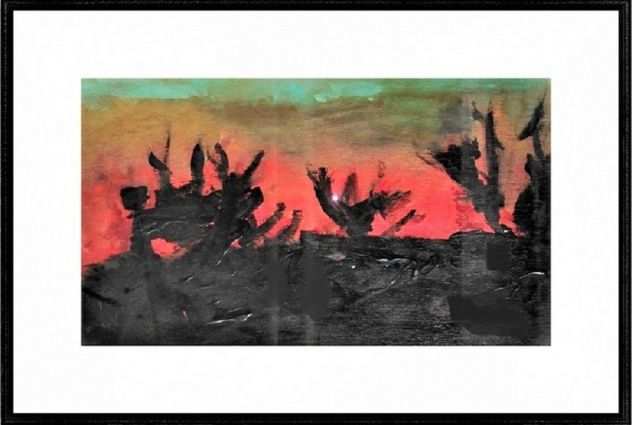 Dipinto quadro originale paesaggio tramonto di Tonino Gottarelli