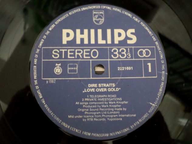 DIRE STRAITS - Love Over Gold - LP  33 giri 1982 Rara Stampa PHILIPS Yugoslavia