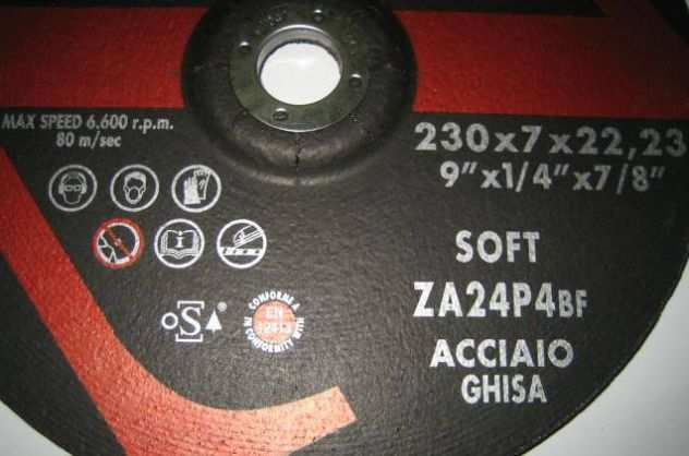 Dischi mola Abra Beta diametro 230 in zirconio alte prestazioni.