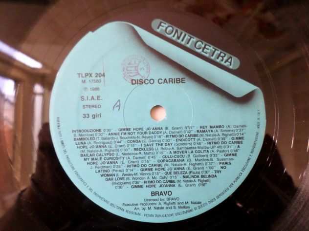 DISCO CARIBE by BRAVO 20 HITS MONDIALI Compilation - LP33 giri