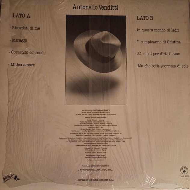 Disco vinile LP 33 giri, Artista Antonello Venditti quotIn questo mondo di ladriquot