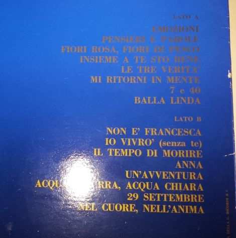 Disco vinile nero LP 33 giri, artista Lucio Battisti quotLUCIO BATTISTIquot