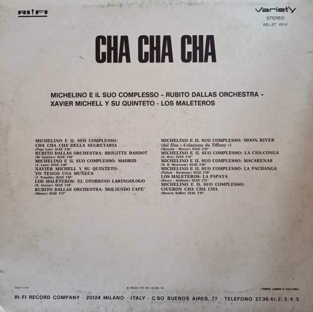 Disco vinile nero LP 33 giri, artista Michelino e il suo complesso quotCHA CHA CHAquot