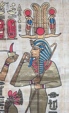 Disegni di arte egizia su carta di Papiro