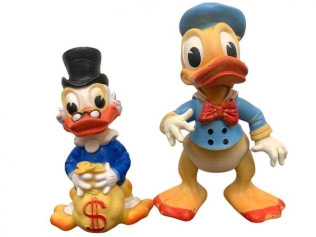 Disney - Statuetta giocattolo Uncle Scrooge and Donald Duck Ledra figure - 1960-1970 - Italia