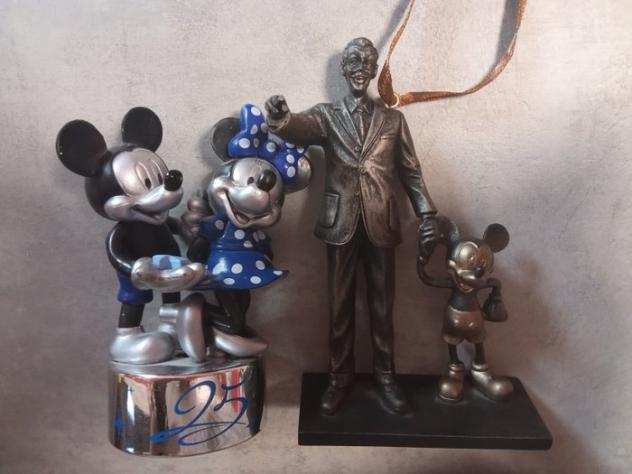 Disneyland Paris - Minnie and Mickey Mouse straw holder and Walt Disney figurine