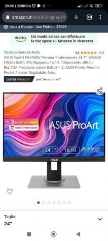Display monitor professionale ASUS ProArt 24.1quot PA248Q 192