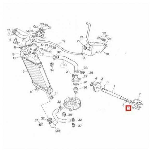 Distanziale pompa acqua Cagiva Aletta Oro C9 e C12 - 38216