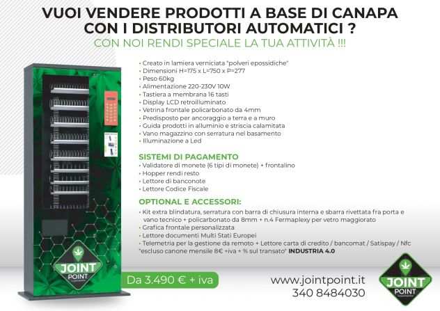 Distributori Automatici CANAPA Joint Point Mini e Big