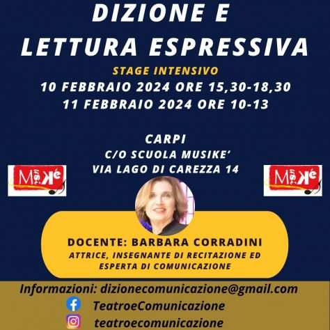 DIZIONE E LETTURA ESPRESSIVA- stage intensivo a Carpi