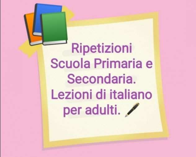 Docente offre lezioni di taliano, storia...Scuola PRIMARIA, SECONDARIA, ADULTI