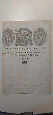 Documento - Anonymous - Transumptum Bulle - 1550