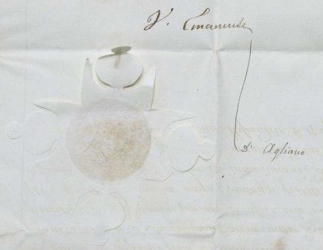 Documento - Regno di Sardegna - Manoscritto con autografo di Re Vittorio Emanuele I di Savoia - 1815