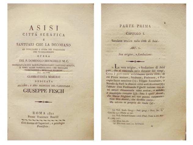 Domenico Bruschelli - Asisi Cittagrave Serafica e Santuarj che la Decorano - 1821