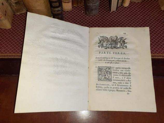 Domenico Schiavo - Descrizione della solenne acclamazione e del giuramento di fedeltagrave prestato al Re di Sicilia - 1760