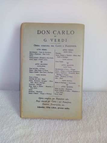 Don Carlo di Giuseppe Verdi Libretto del 1909