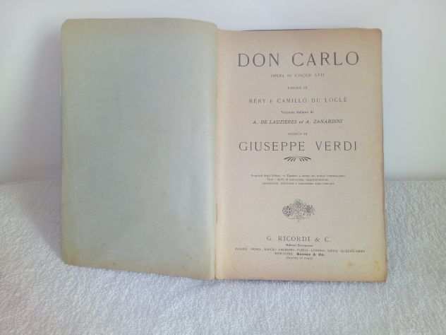 Don Carlo di Giuseppe Verdi Libretto del 1909