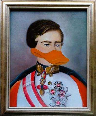 Donald Duck - Franz - framed oil painting - (2023)