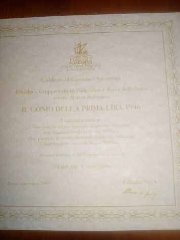 Doppia coppia coniopunzone oro platino PRIMA LIRA ITALIA Repubblica 1946