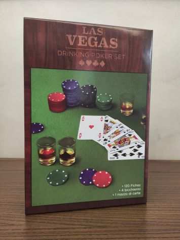 Drinking Poker Set bicchieri, fiches, carte nuovo