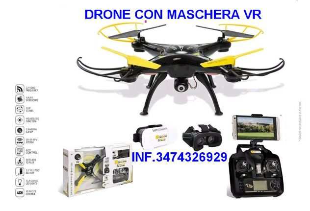 Drone quadricottero foto e video con 2 batterie