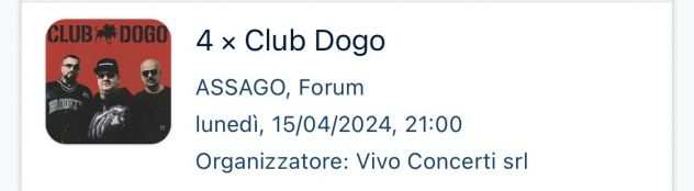 Due biglietti vicini Club Dogo sold out anello C numerato 1504