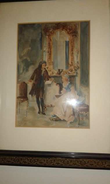 Due quadri in acquerello Silla 1889 e 1890