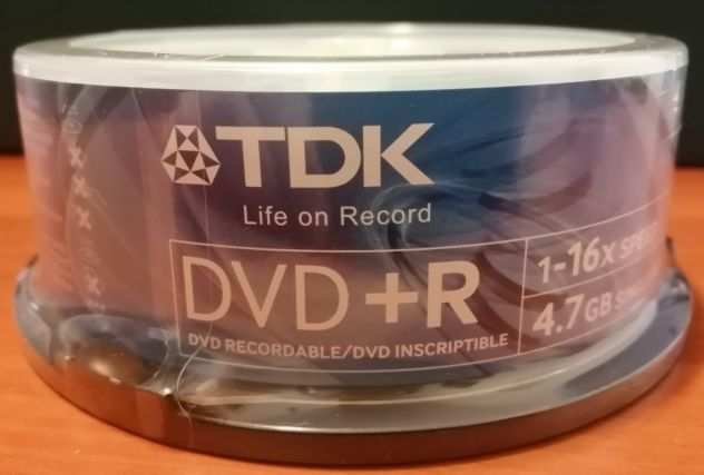 DVDR della TDK da 4.7GB - Speed 16X - Pacco da 25 pezzi NUOVO SIGILLATO