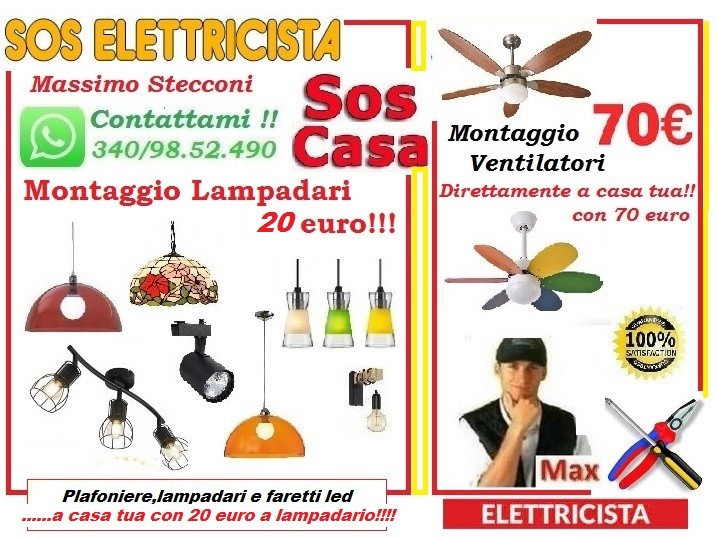 Montaggio ventilatore a pale Ostia lido Roma 