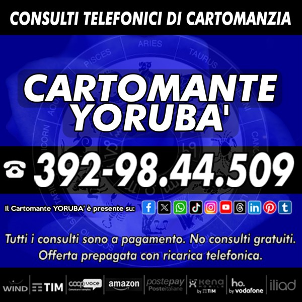 Chiamami ora per un consulto di cartomanzia professionale: Cartomante Yorubà