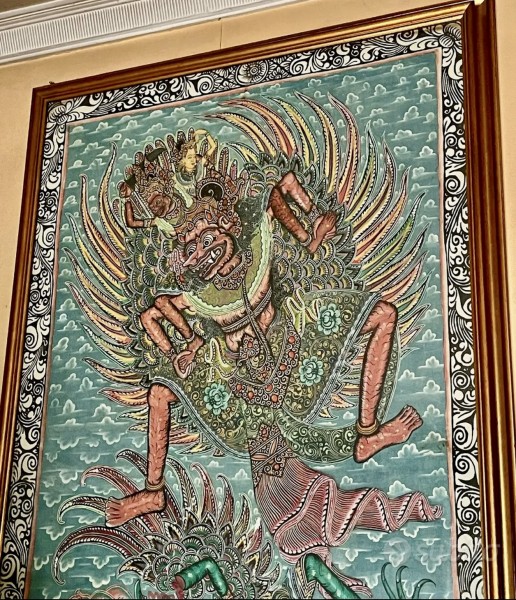 Quadro Balinese ad olio dipinto a Batuan nel 1978