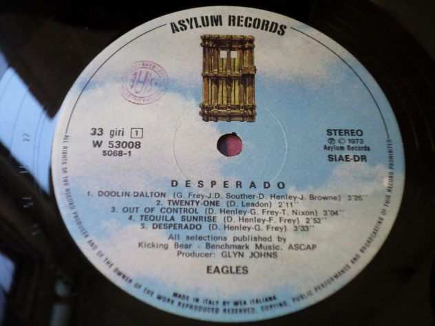 EAGLES - Desperado - LP  33 giri 1973 Asylum Records Italy